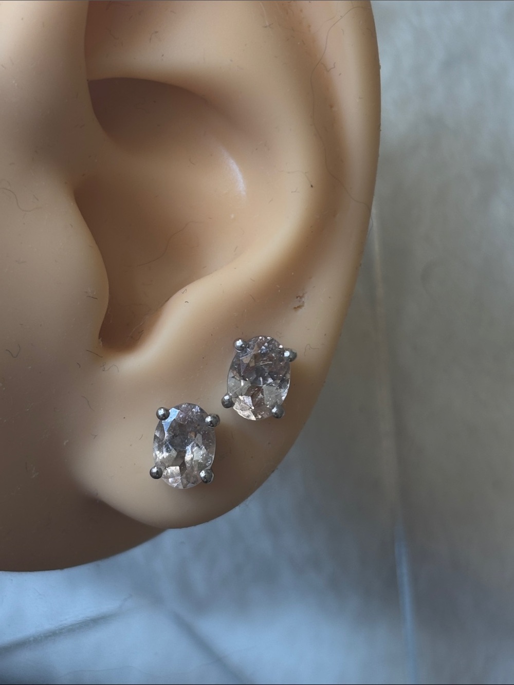 Natural Morganite S925 Sterling Silver Stud Gemstone Earrings